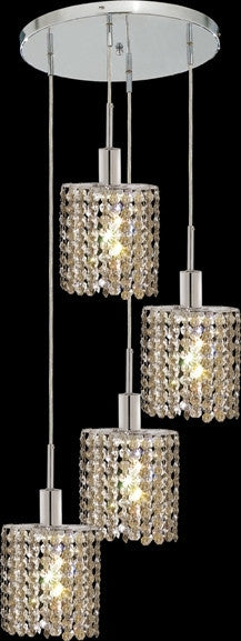 C121-1284D-R-E-GT/RC By Elegant Lighting Mini Collection 4 Lights Pendant Chrome Finish