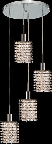 C121-1284D-R-P-CL/RC By Elegant Lighting Mini Collection 4 Lights Pendant Chrome Finish