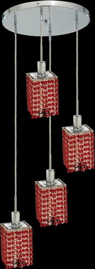 C121-1284D-R-S-BO/RC By Elegant Lighting Mini Collection 4 Lights Pendant Chrome Finish