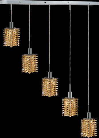 C121-1285D-O-P-LT/RC By Elegant Lighting Mini Collection 5 Lights Pendant Chrome Finish