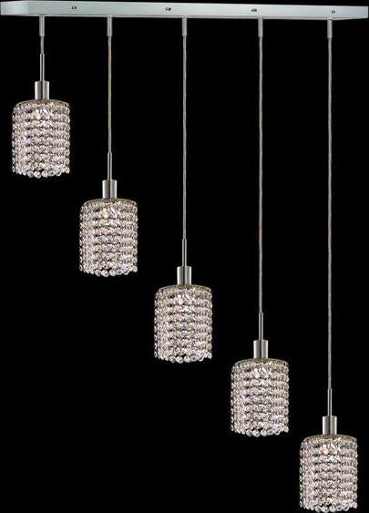 C121-1285D-O-R-CL/RC By Elegant Lighting Mini Collection 5 Lights Pendant Chrome Finish