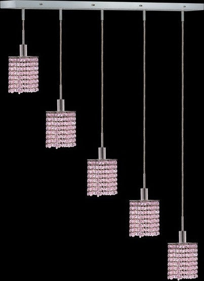 C121-1285D-O-S-RO/RC By Elegant Lighting Mini Collection 5 Lights Pendant Chrome Finish