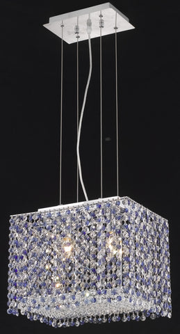 C121-1291D14C-RO/RC By Elegant Lighting Moda Collection 2 Light Chandeliers Chrome Finish