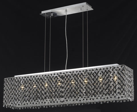 C121-1291D46C-GT/RC By Elegant Lighting Moda Collection 6 Light Chandeliers Chrome Finish