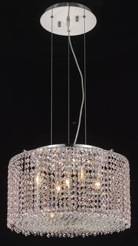 C121-1293D18C-RO/RC By Elegant Lighting Moda Collection 5 Light Chandeliers Chrome Finish