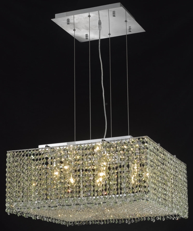 C121-1294D22C-LP/RC By Elegant Lighting Moda Collection 9 Light Chandeliers Chrome Finish