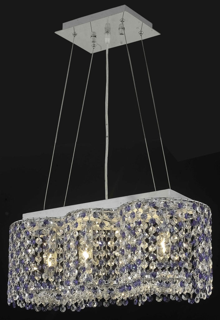 C121-1295D20C-BO/RC By Elegant Lighting Moda Collection 4 Light Chandeliers Chrome Finish