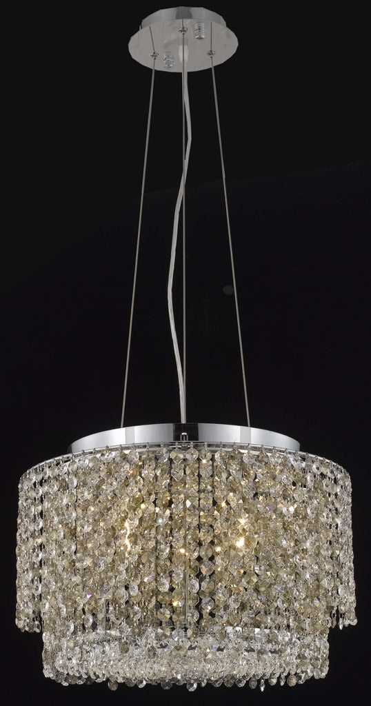 C121-1298D16C-CL/RC By Elegant Lighting Moda Collection 4 Light Chandeliers Chrome Finish