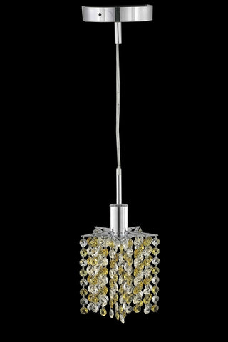 C121-1381D-R-P-JT/RC By Elegant Lighting Mini Collection 1 Light Pendants Chrome Finish