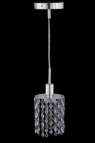 C121-1381D-R-R-RO/RC By Elegant Lighting Mini Collection 1 Light Pendants Chrome Finish