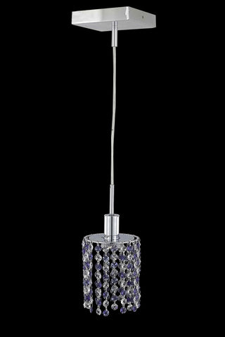 C121-1381D-S-R-JT/RC By Elegant Lighting Mini Collection 1 Light Pendants Chrome Finish