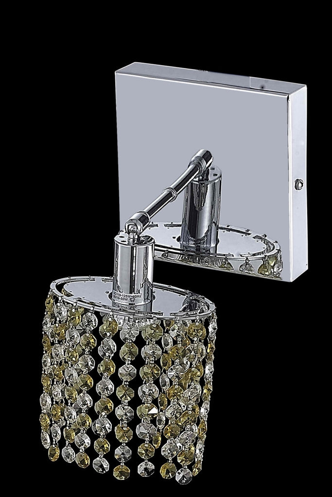 C121-1381W-S-E-GT/RC By Elegant Lighting Mini Collection 1 Light Wall Sconces Chrome Finish