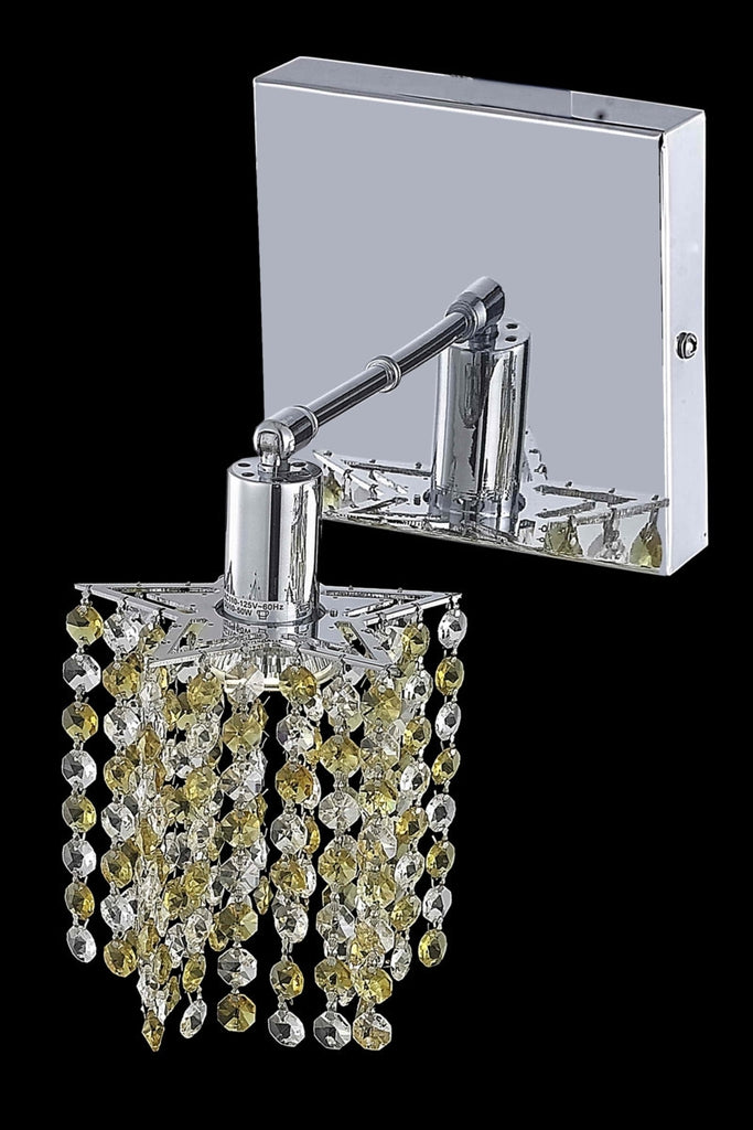 C121-1381W-S-P-RO/RC By Elegant Lighting Mini Collection 1 Light Wall Sconces Chrome Finish