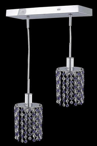 C121-1382D-O-R-RO/RC By Elegant Lighting Mini Collection 2 Light Pendants Chrome Finish