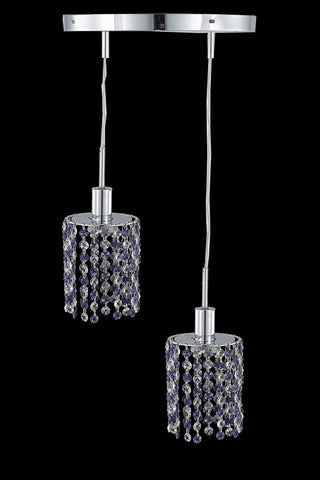 C121-1382D-R-R-JT/RC By Elegant Lighting Mini Collection 2 Light Pendants Chrome Finish