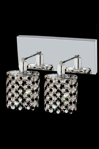 C121-1382W-O-R-LP/RC By Elegant Lighting Mini Collection 2 Light Wall Sconces Chrome Finish