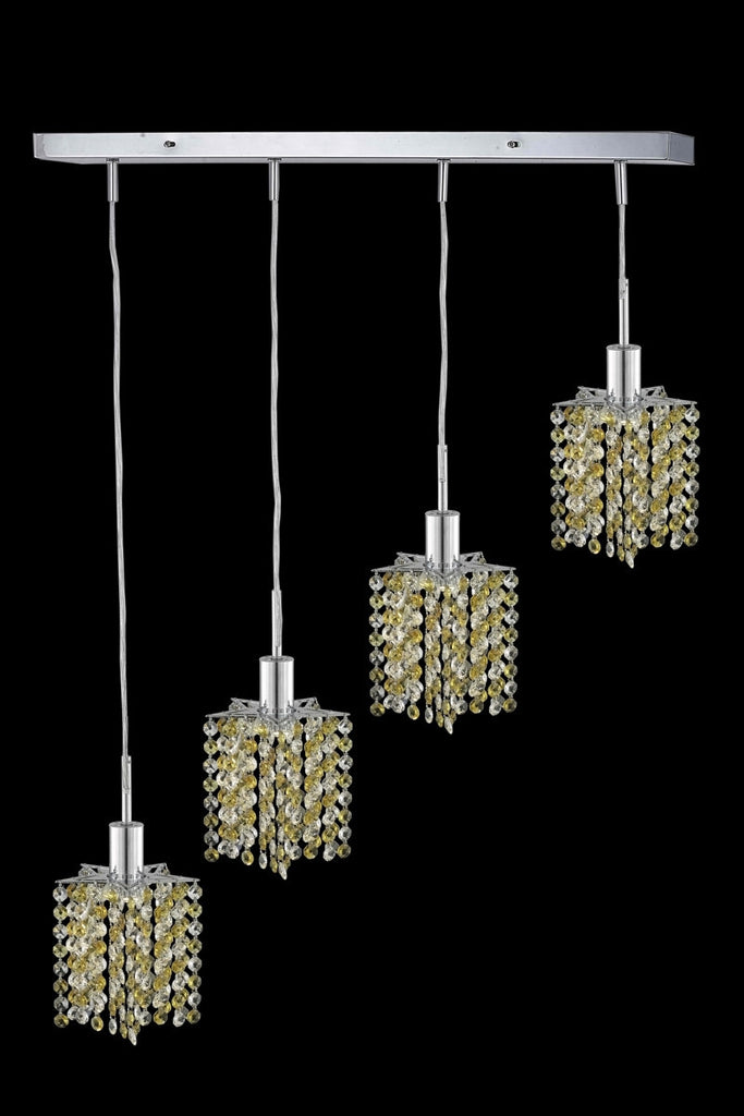 C121-1384D-O-P-RO/RC By Elegant Lighting Mini Collection 4 Light Pendants Chrome Finish