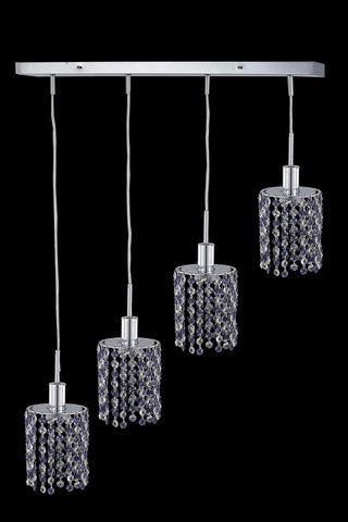 C121-1384D-O-R-JT/RC By Elegant Lighting Mini Collection 4 Light Pendants Chrome Finish