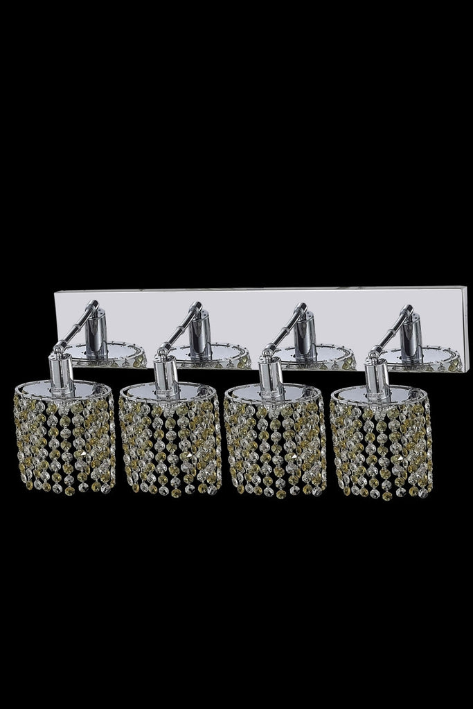 C121-1384W-O-E-GT/RC By Elegant Lighting Mini Collection 4 Light Wall Sconces Chrome Finish