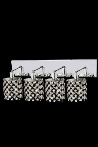 C121-1384W-O-R-JT/RC By Elegant Lighting Mini Collection 4 Light Wall Sconces Chrome Finish