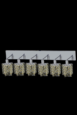 C121-1386W-O-P-RO/RC By Elegant Lighting Mini Collection 6 Light Wall Sconces Chrome Finish