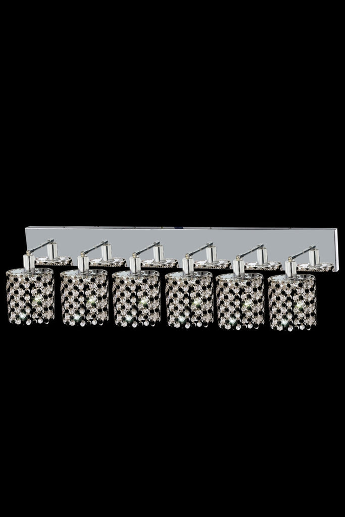 C121-1386W-O-R-BO/RC By Elegant Lighting Mini Collection 6 Light Wall Sconces Chrome Finish