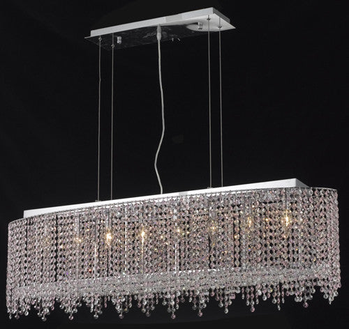 C121-1392D46C-LT/RC By Elegant Lighting Moda Collection 8 Light Chandeliers Chrome Finish