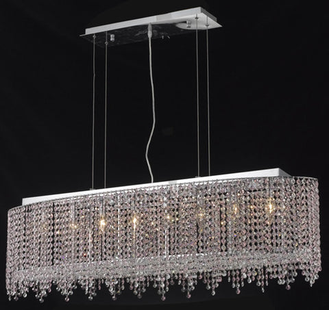 C121-1392D46C-RO/RC By Elegant Lighting Moda Collection 8 Light Chandeliers Chrome Finish