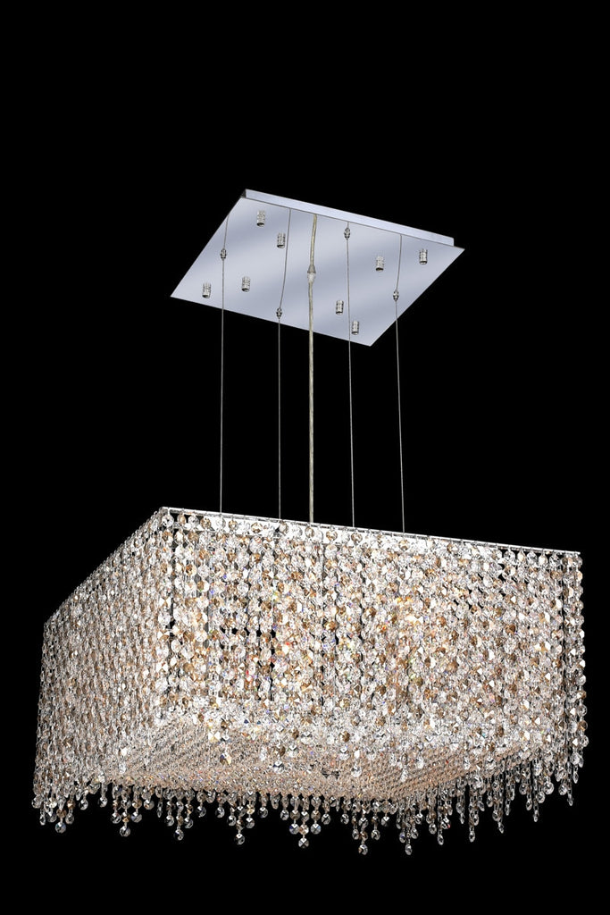 C121-1394D22C-LP/RC By Elegant Lighting Moda Collection 9 Light Chandeliers Chrome Finish