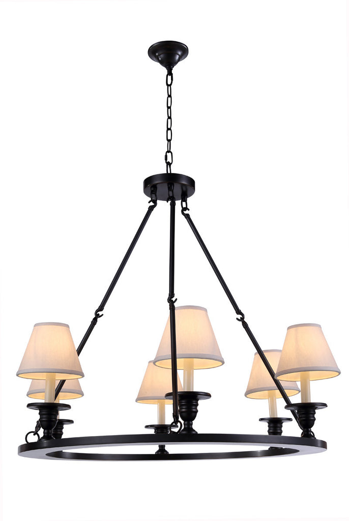 C121-1402D32BZ By Elegant Lighting - Chester Collection Bronze Finish 6 Lights Pendant lamp