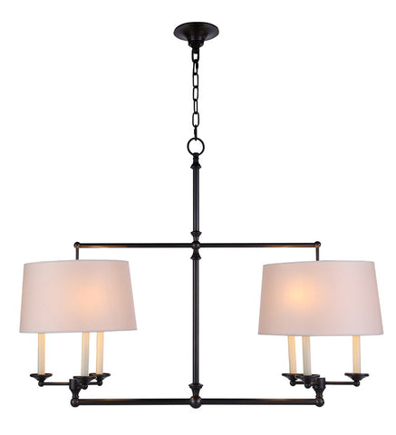 C121-1405G42BZ By Elegant Lighting - Crawford Collection Bronze Finish 6 Lights Pendant lamp