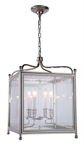 C121-1414D18PN By Elegant Lighting - Oxford Collection Polished Nickel Finish 4 Lights Pendant lamp