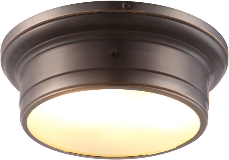 C121-1428F11VN By Elegant Lighting - Sansa Collection Vintage Nickel Finish 2 Lights Flush Mount