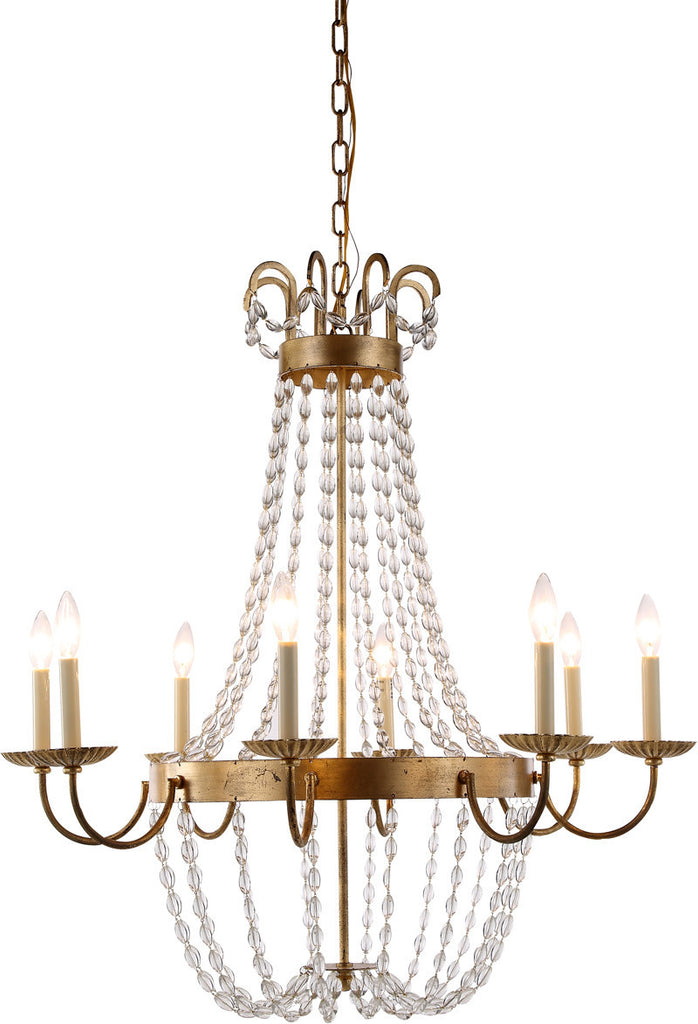 C121-1433D32GI By Elegant Lighting - Roma Collection Golden Iron Finish 8 Lights Pendant Lamp