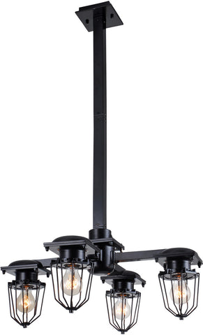 C121-1451D24BK By Elegant Lighting - Kingston Collection Black Finish 4 Lights Pendant lamp