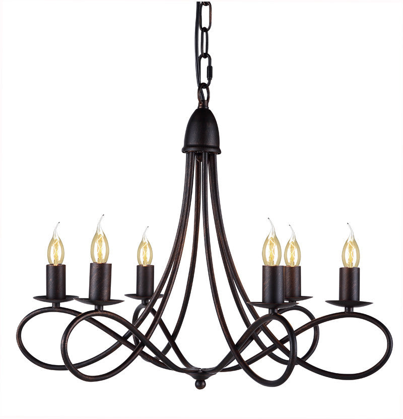 C121-1452D22DB By Elegant Lighting - Lyndon Collection Dark Bronze Finish 6 Lights Pendant lamp