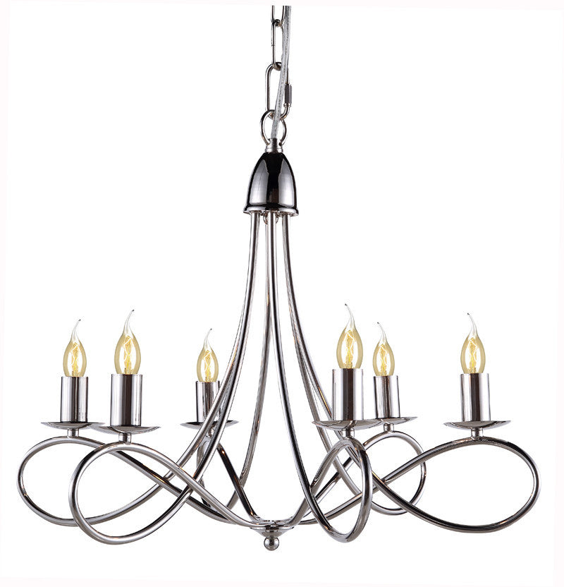 C121-1452D22PN By Elegant Lighting - Lyndon Collection Polished Nickel Finish 6 Lights Pendant lamp