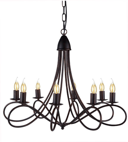 C121-1452D28DB By Elegant Lighting - Lyndon Collection Dark Bronze Finish 8 Lights Pendant lamp