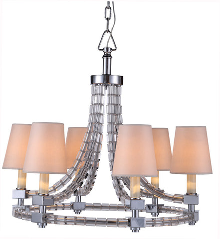 C121-1460D34PN By Elegant Lighting - Cristal Collection Polished Nickel Finish 6 Lights Pendant lamp