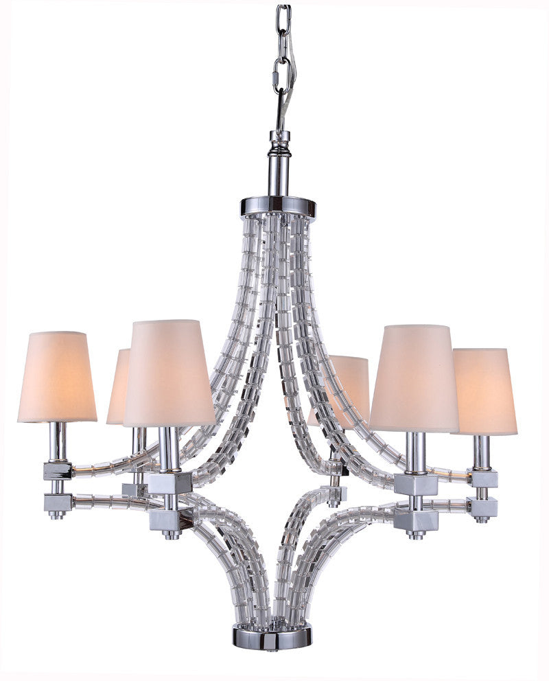 C121-1460D36PN By Elegant Lighting - Cristal Collection Polished Nickel Finish 6 Lights Pendant lamp