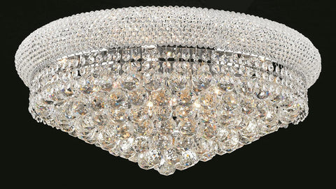 ZC121-V1800F24C/EC By Elegant Lighting - Primo Collection Chrome Finish 12 Lights Flush Mount