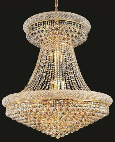 ZC121-V1800G36SG/EC By Elegant Lighting - Primo Collection Gold Finish 28 Lights Foyer/Hallway