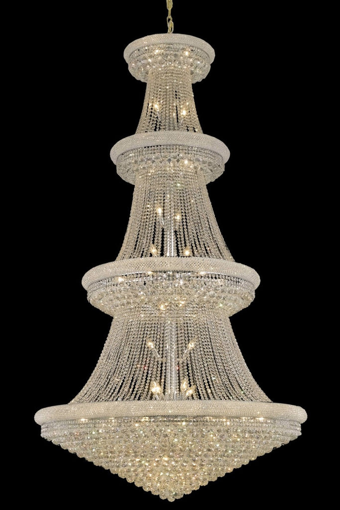 ZC121-V1800G54C/EC By Elegant Lighting Primo Collection 48 Light Chandeliers Chrome Finish