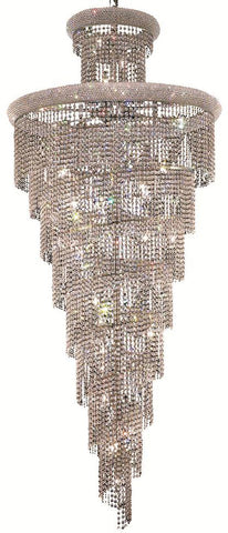 ZC121-V1800SR36C/EC By Elegant Lighting - Spiral Collection Chrome Finish 32 Lights Foyer/Hallway