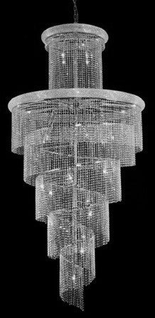 ZC121-V1800SR48C By Regency Lighting-Spiral Collection Chrome Finish 41 Lights Chandelier