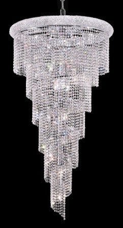 ZC121-V1801SR30C By Regency Lighting-Spiral Collection Chrome Finish 22 Lights Chandelier