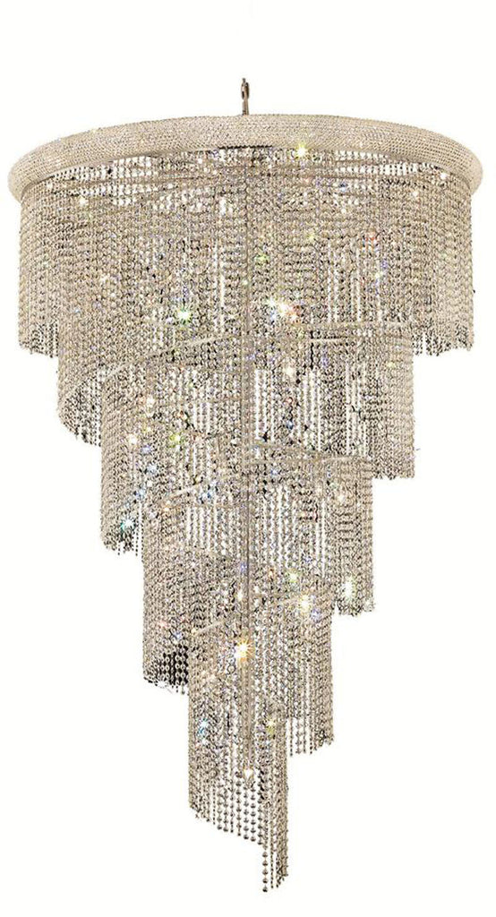 ZC121-V1801SR48C By Regency Lighting-Spiral Collection Chrome Finish 29 Lights Chandelier