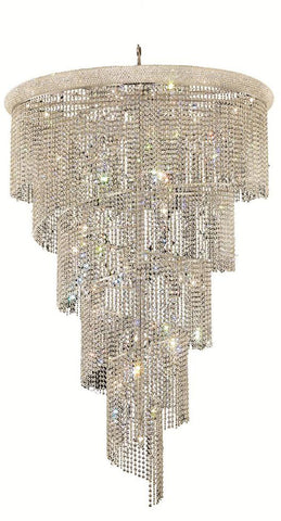 ZC121-V1801SR48C By Regency Lighting-Spiral Collection Chrome Finish 29 Lights Chandelier