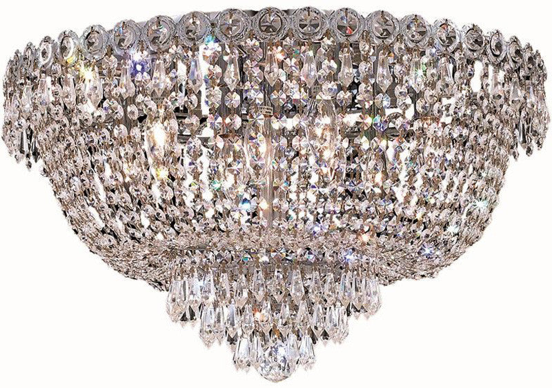 ZC121-V1900F20C/EC By Elegant Lighting - Century Collection Chrome Finish 9 Lights Flush Mount