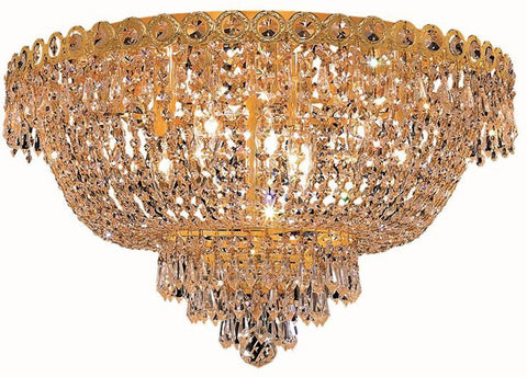 ZC121-V1900F20G/EC By Elegant Lighting - Century Collection Gold Finish 9 Lights Flush Mount